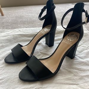 Vince Camuto Black Ankle Strap Heels